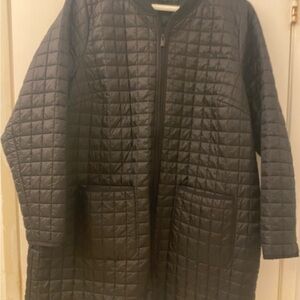 Athleta Black Puffer Jacket Long Quilted